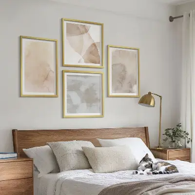 Warme Aquarell-Pastelltexturen als gerahmtes Polyptychon