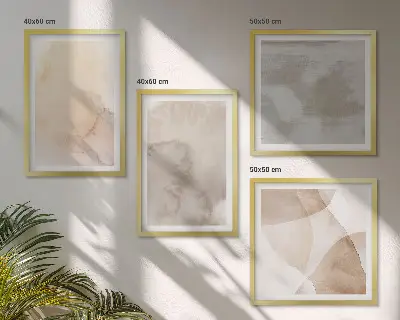 Warme Aquarell-Pastelltexturen als gerahmtes Polyptychon