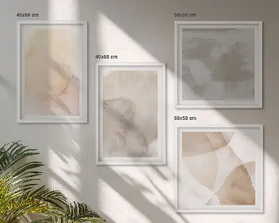 Warme Aquarell-Pastelltexturen als gerahmtes Polyptychon