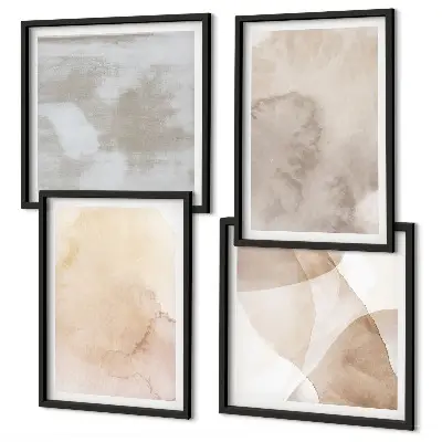 Warme Aquarell-Pastelltexturen als gerahmtes Polyptychon