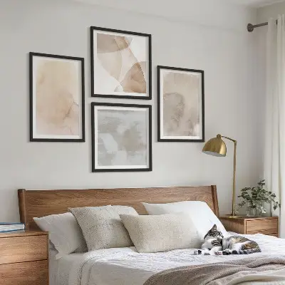 Warme Aquarell-Pastelltexturen als gerahmtes Polyptychon