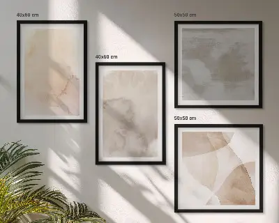 Warme Aquarell-Pastelltexturen als gerahmtes Polyptychon
