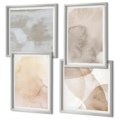Warme Aquarell-Pastelltexturen als gerahmtes Polyptychon