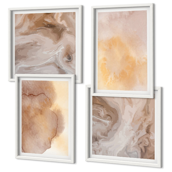 Wanddeko-set Warme Aquarellfarben auf Leinwand