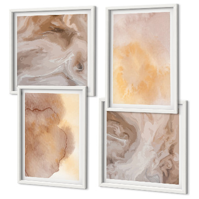 Wanddeko-set Warme Aquarellfarben auf Leinwand