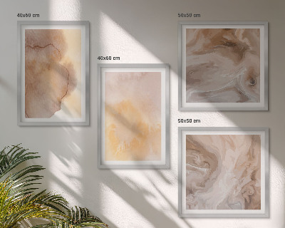 Wanddeko-set Warme Aquarellfarben auf Leinwand