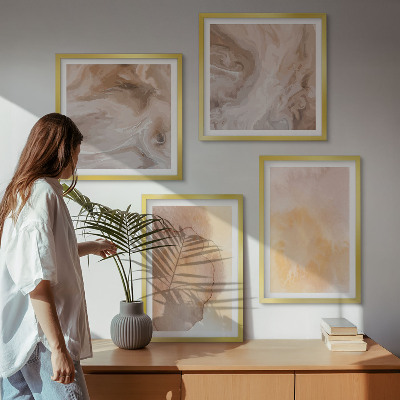 Wanddeko-set Warme Aquarellfarben auf Leinwand