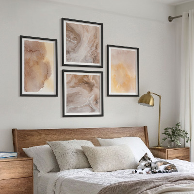 Wanddeko-set Warme Aquarellfarben auf Leinwand