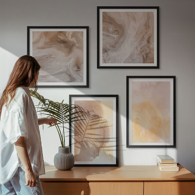 Wanddeko-set Warme Aquarellfarben auf Leinwand
