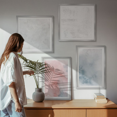 Polyptychon mit rahmen Pastellfarbene Aquarelltexturen