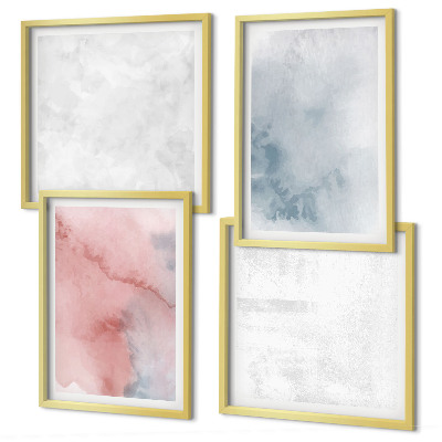 Polyptychon mit rahmen Pastellfarbene Aquarelltexturen