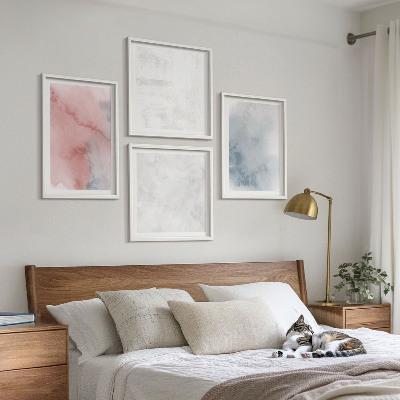 Polyptychon mit rahmen Pastellfarbene Aquarelltexturen