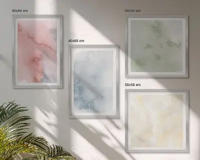 Wanddeko-Set mit Aquarellfarben in Pastelltönen