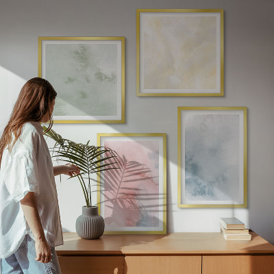 Wanddeko-set Aquarellfarben in Pastellfarben