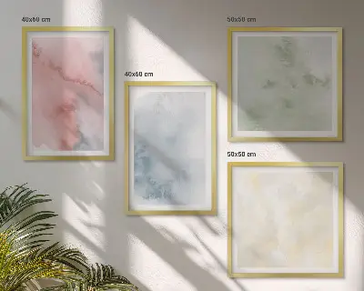 Wanddeko-Set mit Aquarellfarben in Pastelltönen