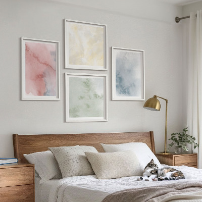 Wanddeko-set Aquarellfarben in Pastellfarben