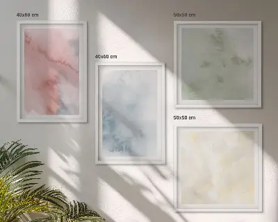 Wanddeko-Set mit Aquarellfarben in Pastelltönen