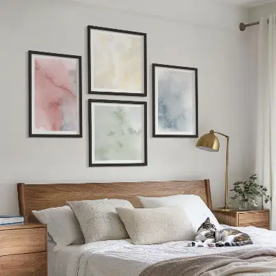 Wanddeko-Set mit Aquarellfarben in Pastelltönen
