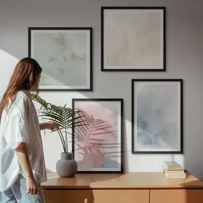 Wanddeko-Set mit Aquarellfarben in Pastelltönen