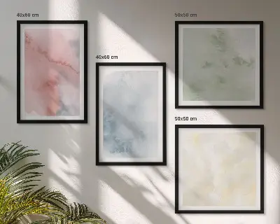 Wanddeko-Set mit Aquarellfarben in Pastelltönen