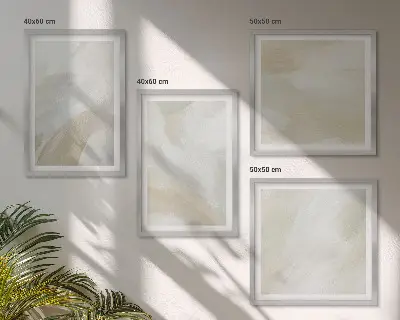 Abstrakte Pinselmalerei auf Leinwand als gerahmtes Polyptychon