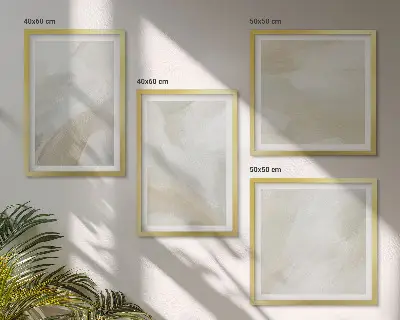 Abstrakte Pinselmalerei auf Leinwand als gerahmtes Polyptychon