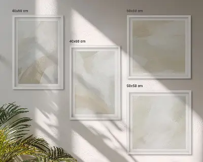 Abstrakte Pinselmalerei auf Leinwand als gerahmtes Polyptychon