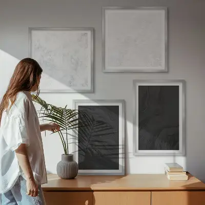 Wanddeko-Set dunkles Licht mit glamouröser Marmoroptik