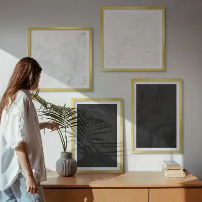 Wanddeko-Set dunkles Licht mit glamouröser Marmoroptik