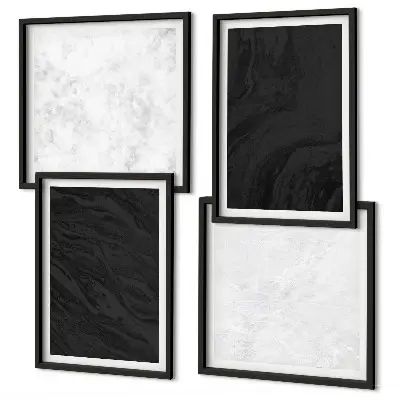 Wanddeko-Set dunkles Licht mit glamouröser Marmoroptik