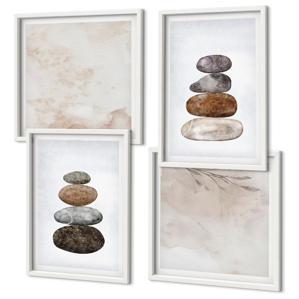 Wanddeko-set Steinstapel-Boho-Malerei