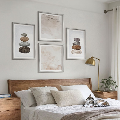 Wanddeko-set Steinstapel-Boho-Malerei