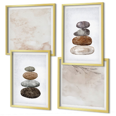 Wanddeko-set Steinstapel-Boho-Malerei