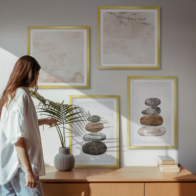 Wanddeko-set Steinstapel-Boho-Malerei