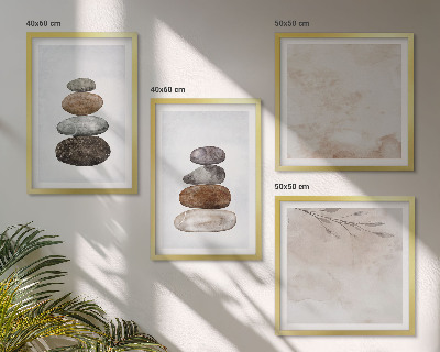 Wanddeko-set Steinstapel-Boho-Malerei