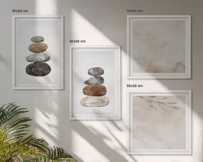 Wanddeko-Set mit Steinstapel-Boho-Malerei