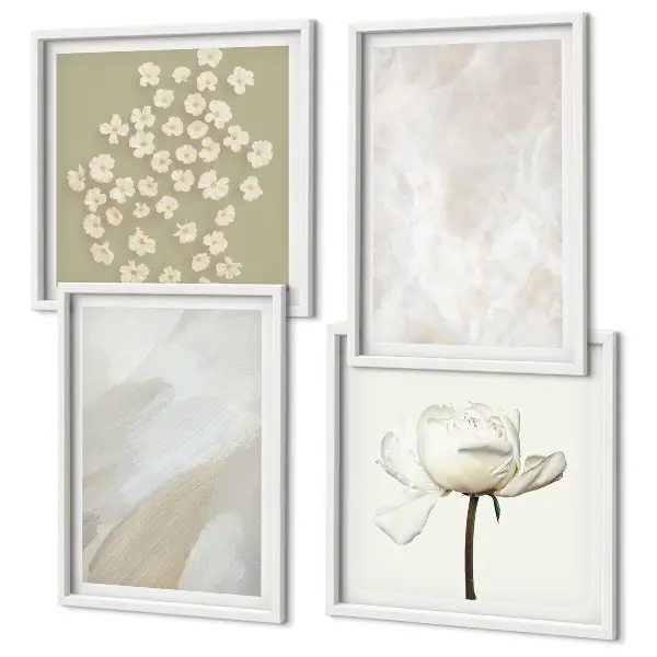 Polyptychon mit Rahmen mit floralen Boho-Texturen