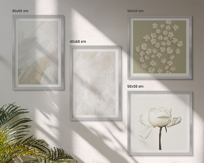 Polyptychon mit rahmen Blumen, modische Boho-Texturen