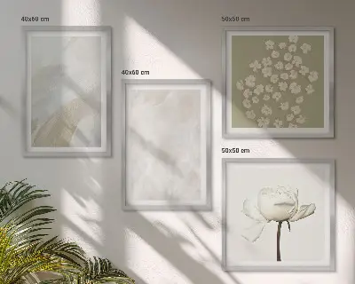Polyptychon mit Rahmen mit floralen Boho-Texturen