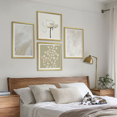Polyptychon mit rahmen Blumen, modische Boho-Texturen