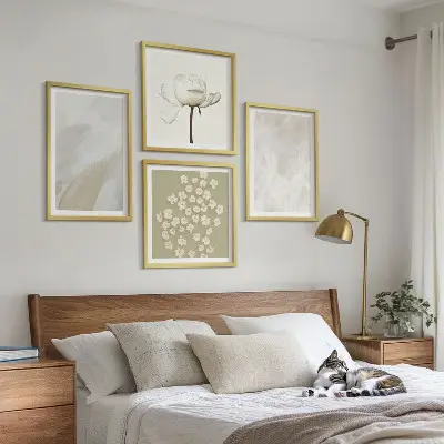Polyptychon mit Rahmen mit floralen Boho-Texturen