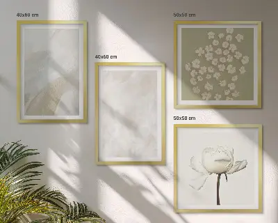 Polyptychon mit Rahmen mit floralen Boho-Texturen