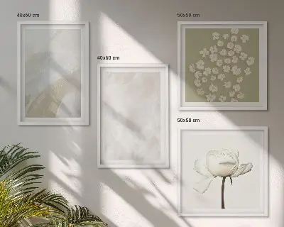 Polyptychon mit Rahmen mit floralen Boho-Texturen