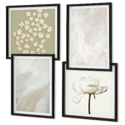 Polyptychon mit Rahmen mit floralen Boho-Texturen