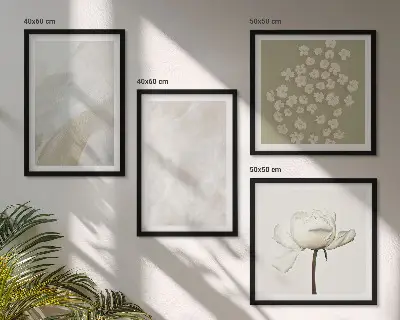 Polyptychon mit Rahmen mit floralen Boho-Texturen