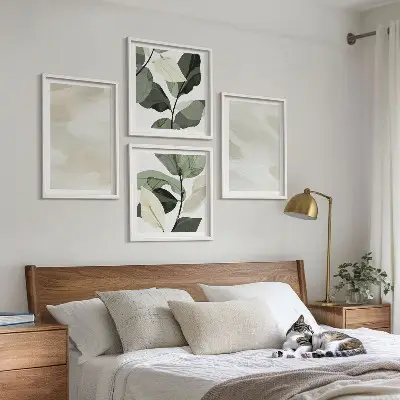 Wanddeko-Set mit leuchtenden abstrakten Boho-Farben