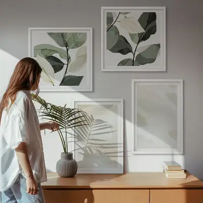 Wanddeko-Set mit leuchtenden abstrakten Boho-Farben