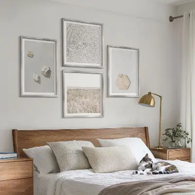 Leichte Boho-Sandtexturen als gerahmtes Polyptychon