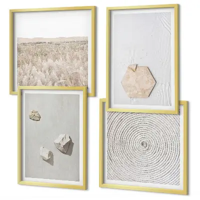 Leichte Boho-Sandtexturen als gerahmtes Polyptychon
