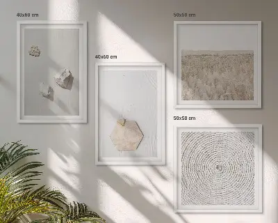 Leichte Boho-Sandtexturen als gerahmtes Polyptychon